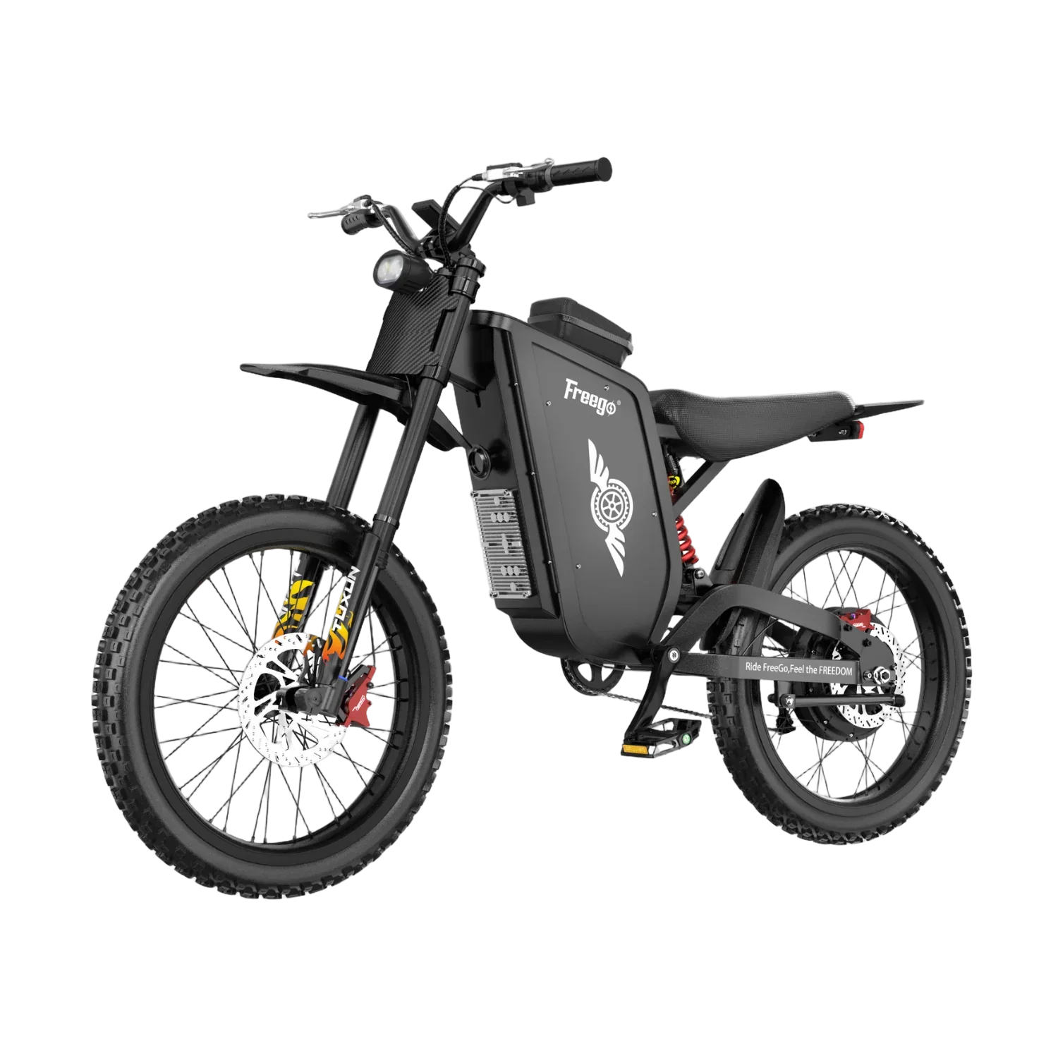 Электропитбайк Freego X3 All-Terrain Electric Dirt Bike with Pedals (Фриго К3 Алл-Террэйн Электрик Дёрт Байк Уиз Педалс), фото модели