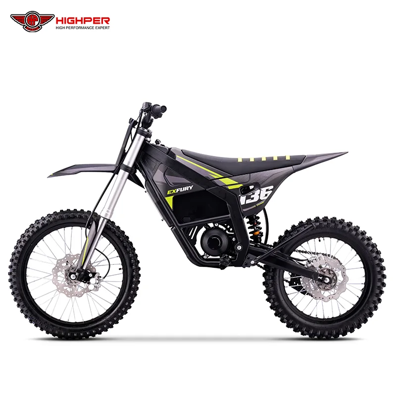 Электропитбайк Highper HP136E Electric Off-Road Dirt Bike 12KW72V QS138 Motor 21/18 Wheels (Хайпер Эйч-Пи136Е Электрик Офф-Роуд Дёрт Байк 12Кей-Дабл-ю72В Кью-Эс138 Мотор…), фото модели