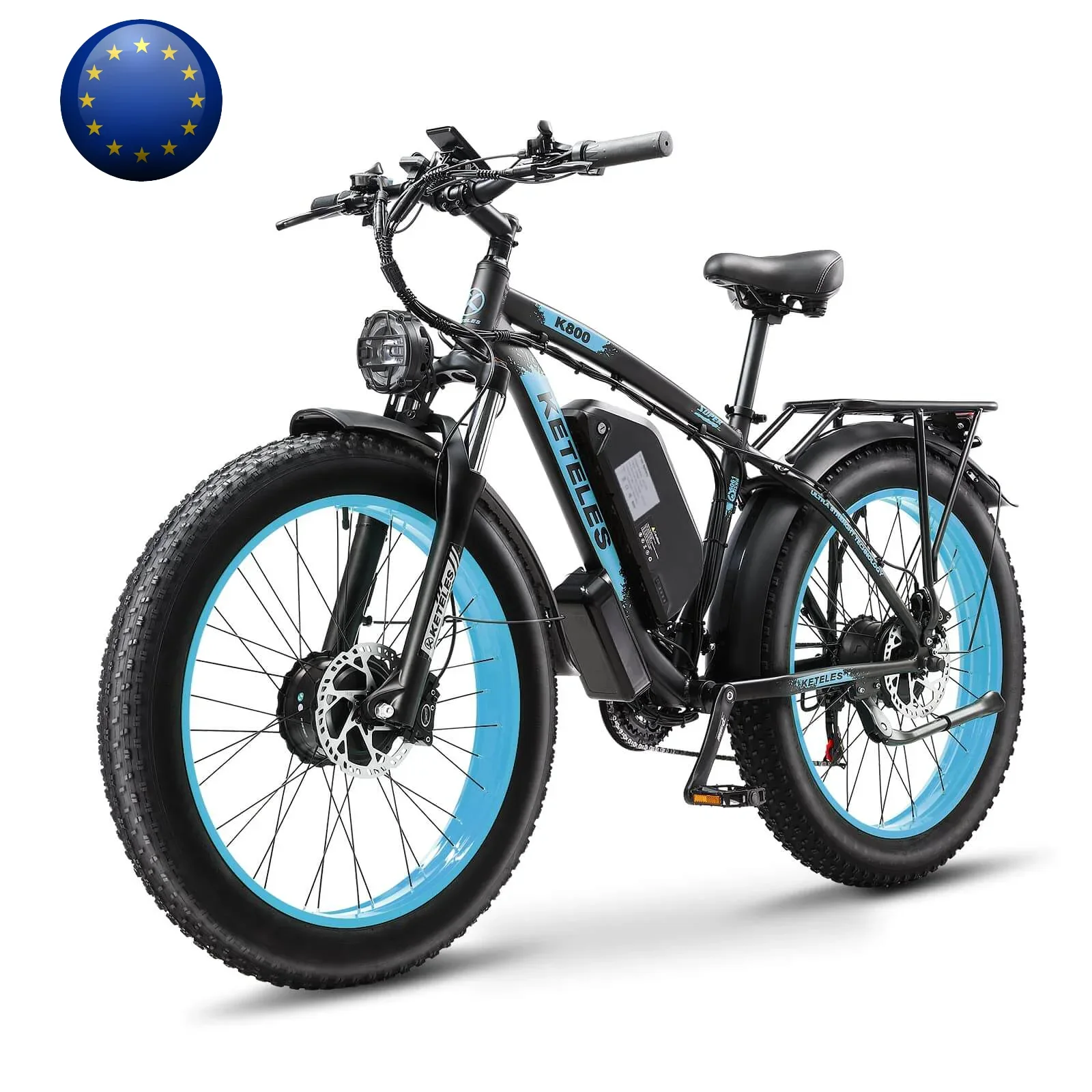 Электропитбайк KETELES K800 2000W Dual Motor Mountain Electric Bike (Кетелес К800 2000В Дуал Мотор Маунтэйн Электрик Байк), фото модели